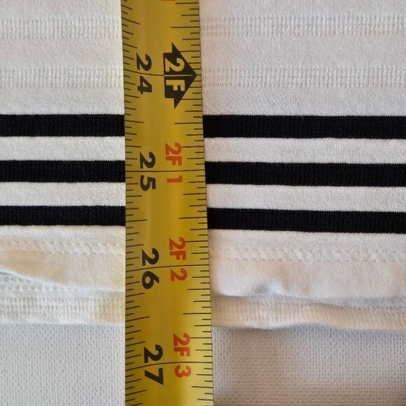 J Jill Womens Wearever Black White Stripe V Neck Tunic Top Size Medium Petite - Picture 9 of 12